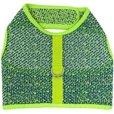 Doggie Design Doggie Design Active Mesh Dog Harness with Leash, Neon Green & Blue, Large: 18 to 21-in neck