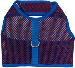 Doggie Design Active Mesh Dog Harness with Leash, Blue & Red, Medium: 15 to 18-in neck