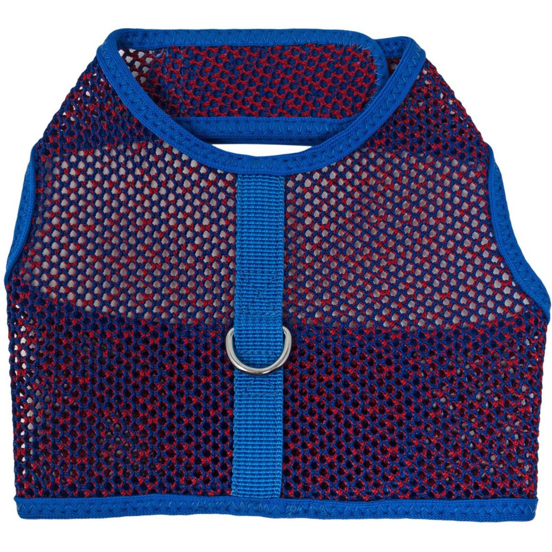Doggie Design Active Mesh Dog Harness with Leash, Blue & Red, Small: 12 to 15-in neck