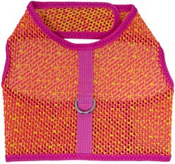 Doggie Design Active Mesh Dog Harness with Leash, Pink & Yellow, X-Large: 20 to 23-in neck