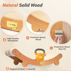 CheerPals Sisal Solid Wood Cat Scratcher, Brown, Large slide 2 of 9
