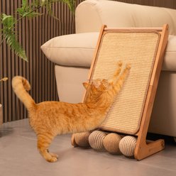 CheerPals Solid Wood 100% Natural Sisal Heavy Duty Furniture Protector Cat Scratcher, Brown, Large