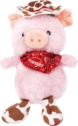 Wrangler Cowboy Pig Plush Dog Toy, Pink