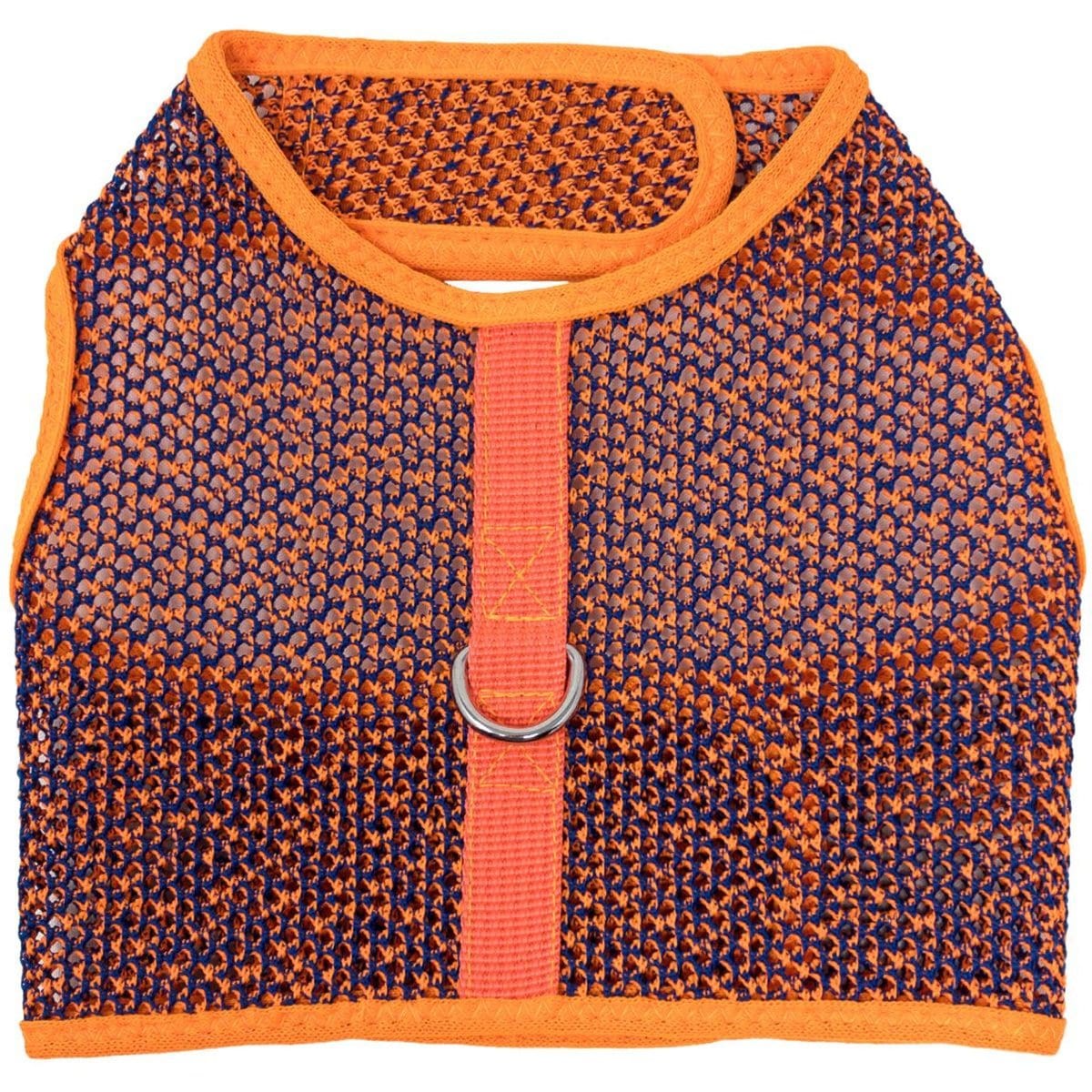 Doggie Design Active Mesh Dog Harness with Leash, Orange & Blue, Large: 18 to 21-in neck