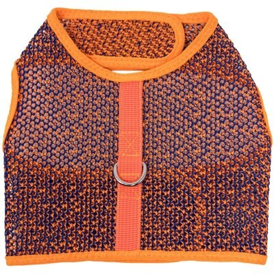 Doggie Design Doggie Design Active Mesh Dog Harness with Leash, Orange & Blue, Large: 18 to 21-in neck