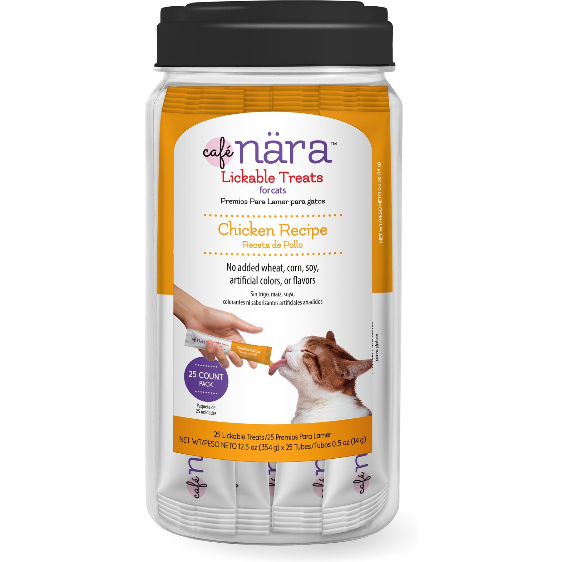 Cafe Nara Chicken Flavored Mousse Lickable Cat Treats, 12.5-oz jar, 25 count