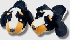Oooh Geez! The Hound Women's Plush Slides, Black, Small: Womens 5-6
