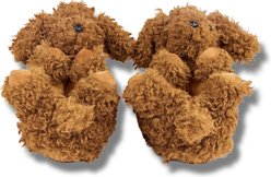 Oooh Geez! Coco the Doodle Kids' Plush Slippers, Brown, Small: Kids 1-4 slide 2 of 5