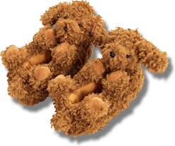 Oooh Geez! Coco the Doodle Kids' Plush Slippers, Brown, Small: Kids 1-4 slide 1 of 5