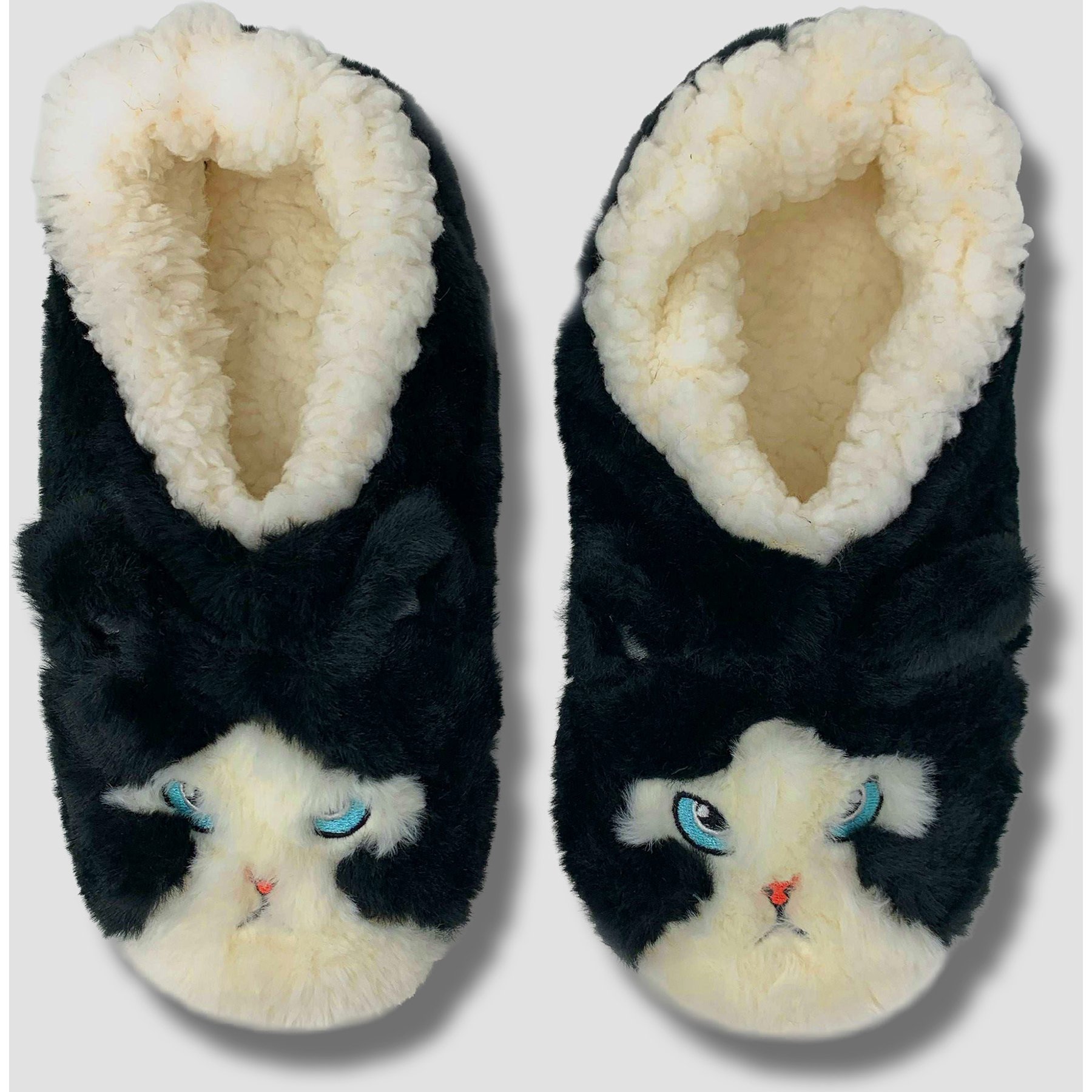 Oooh Geez! Good Kitty Women's Bootie Slippers, Black, Small: Womens 5-6