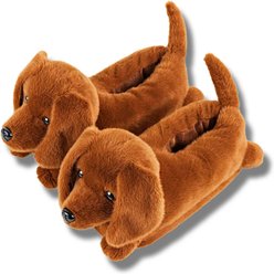 Oooh Geez! Birdie the Dachshund Women's Plush Slippers, Brown, Large: Womens 9-10 slide 2 of 5