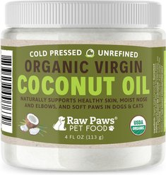 Raw Paws Virgin Organic Hot Spot Lotion Hypoallergenic Dog & Cat Coconut Oil Balm, 4-oz jar