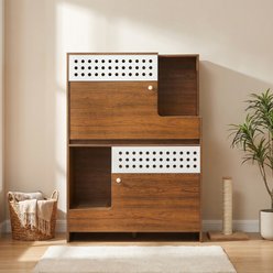 Cfowner Modern 2-in-1 Cat Litter Box Enclosure Side Table, Brown slide 1 of 6