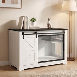 Cfowner Farmhouse Cat Litter Box Enclosure with Sliding Barn Door, White, 46-in slide 1 of 4
