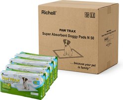 Richell Paw Trax Dog Training Pads, 50 count, 4 pack slide 1 of 5
