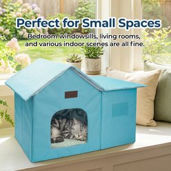 PatiencET Foldable Summer Cooling House Cat Bed with 6 Ice Packs, Blue, Large slide 2 of 7