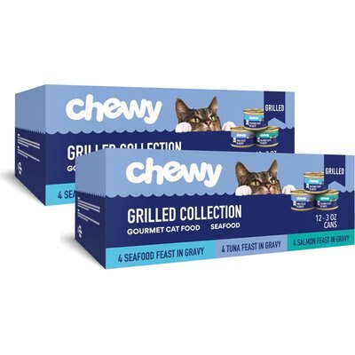 Chewy Made Chewy Made Grilled Seafood Feast Variety Pack Canned Wet Cat Food, 3-oz can, bundle of 24