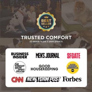 Bedsure Orthopedic Bolster Dog Sofa Bed with Removable Cover, Grey, X-Large