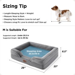 Bedsure Orthopedic Bolster Dog Sofa Bed with Removable Cover, Dark Brown, Medium slide 2 of 8