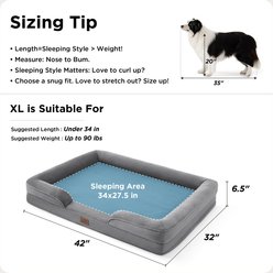 Bedsure Orthopedic Bolster Dog Sofa Bed with Removable Cover, Grey, X-Large slide 2 of 9