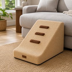 NonoPets High Density Foam Dog Stairs with Removable Cover, 4 steps, Beige