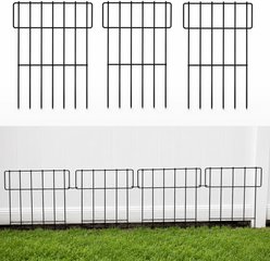 NonoPets 16-in Height Metal Garden Border Fence Dog Barrier, Black, 10 count