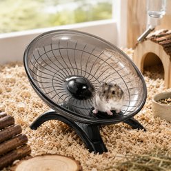 NonoPets Silent Flying Saucer Exercise Wheel Running Disc Activity Toy with Stable 4-Point Support Base for Hamsters Gerbils Mice & Small Pets, Black