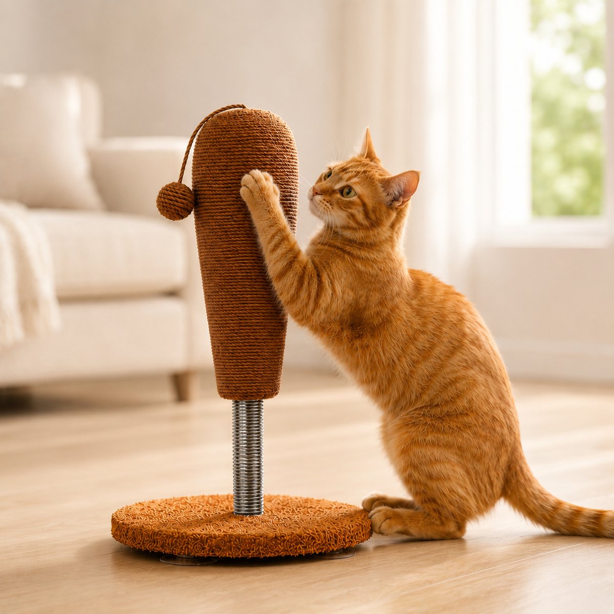 NonoPets Chicken Leg 22.4-in Hemp Cat Scratching Post with Toy