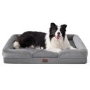 Bedsure Orthopedic Bolster Dog Sofa Bed with Removable Cover, Grey, X-Large