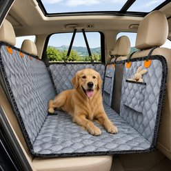 NonoPets 6-in-1 Heavy-Duty Waterproof Dog Car Seat Cover & Hammock, Grey