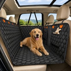 NonoPets 6-in-1 Heavy-Duty Waterproof Dog Car Seat Cover & Hammock, Black