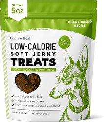 Chew + Heal Limited Ingredient Low Calorie Fruit & Veggie Superfoods Soft Jerky Dog Treats, 5-oz bag