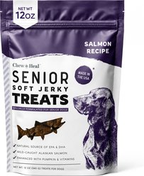 Chew + Heal Senior Wild Alaskan Salmon Limited Ingredient Soft Jerky Dog Treats, 12-oz bag