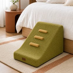 NonoPets High Density Foam Dog Stairs with Removable Cover, 4 steps, Green