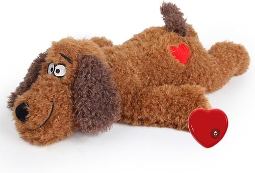 ALLFORPAWS Calming Pals Anti-Anxiety Plush Buddy Dog Toy, Brown