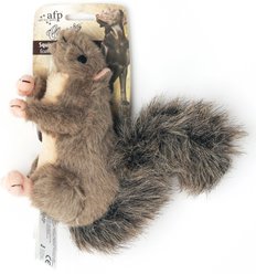 allforpaws Classic Squirrel Squeaky Plush Dog Toy, Dark Gray, Large