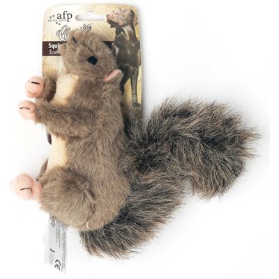 allforpaws allforpaws Classic Squirrel Squeaky Plush Dog Toy, Dark Gray, Large