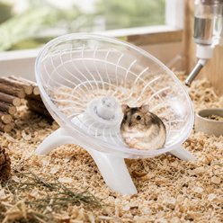 NonoPets Silent Flying Saucer Hamster Wheel, White