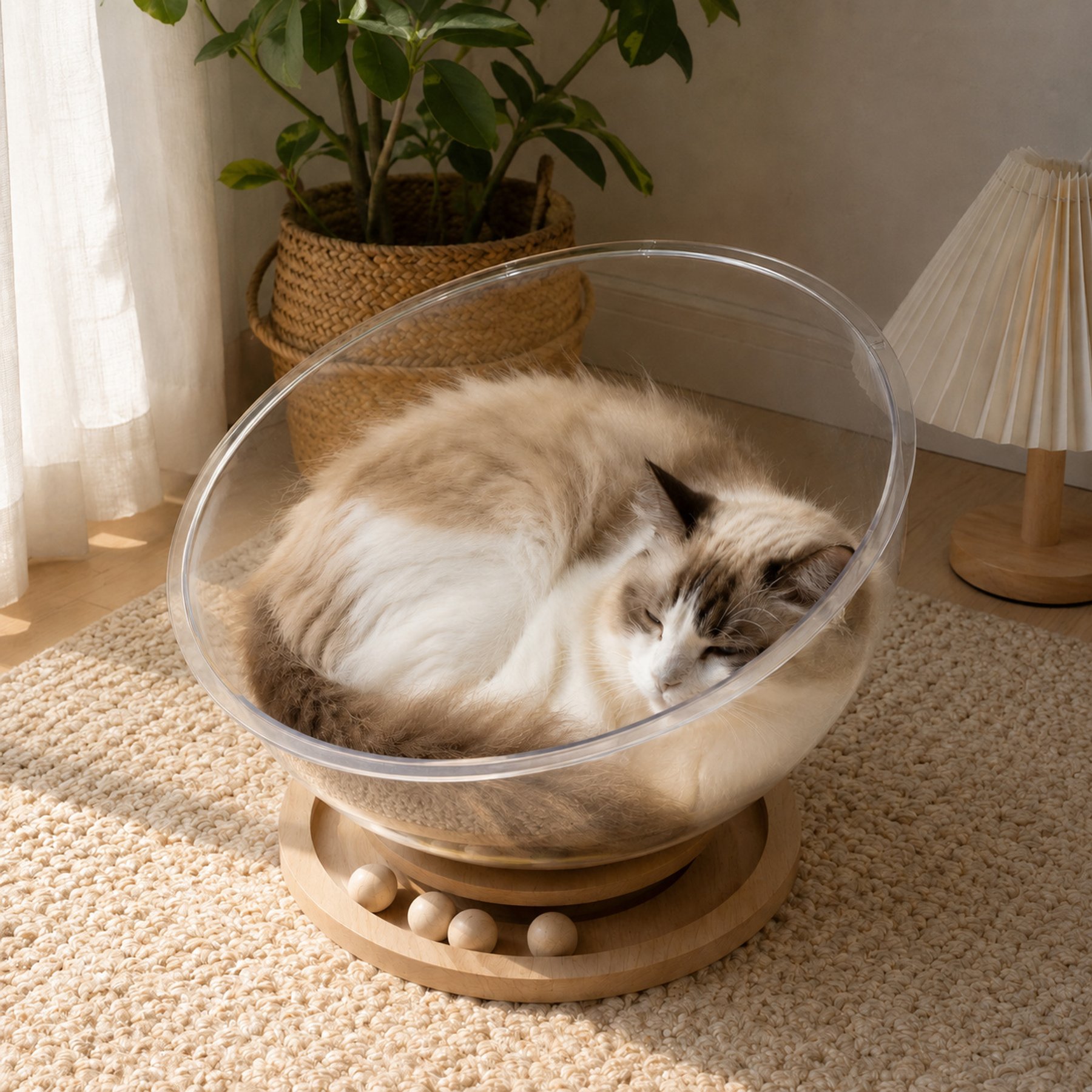 NonoPets Space Capsule Elevated Cat Bed, Medium