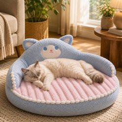 NonoPets Ultra-Soft Plush Furniture Style Sofa Dog & Cat Bed with Adorable Backrest Design