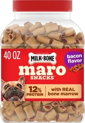 Milk-Bone MaroSnacks Bacon Flavored with Bone Marrow Small Dog Treats, 40-oz tub