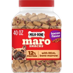 Milk-Bone MaroSnacks Bacon Flavored with Bone Marrow Small Dog Treats, 40-oz tub