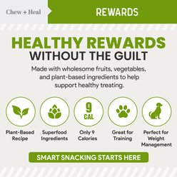 Chew + Heal Limited Ingredient Low Calorie Fruit & Veggie Superfoods Soft Jerky Dog Treats, 5-oz bag slide 2 of 9