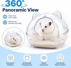 NonoPets Panoramic Transparent Hamster Bathroom, 6.3 x 4.06 x 3.94-in slide 2 of 9