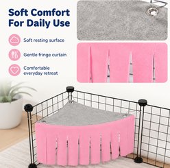 NonoPets Corner Fleece Forest Hideout Small Pet Hammock & Privacy Tent, Pink slide 2 of 9
