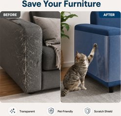 NonoPets Heavy-Duty Anti-Scratch PVC Shield Transparent Invisible Couch Guard Dog & Cat Scratch Furniture Protector, 12 x 197-in slide 2 of 9