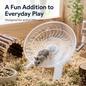 NonoPets Silent Flying Saucer Exercise Wheel Running Disc Activity Toy with Stable 4-Point Support Base for Hamsters Gerbils Mice & Small Pets, Black