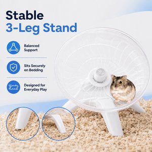 NonoPets Silent Flying Saucer Exercise Wheel Running Disc Activity Toy with Stable 4-Point Support Base for Hamsters Gerbils Mice & Small Pets, Black