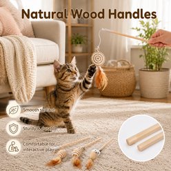 NonoPets Log Handmade Exercise Teaser Wand Stick Set Cat Toy, 4 count slide 2 of 9