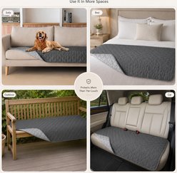 NonoPets 100% Waterproof Quilted Reversible Microfiber Dog & Cat Mat & Couch Cover, Grey, 52 x 58-in slide 2 of 9